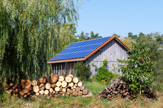 a house with a solar panel