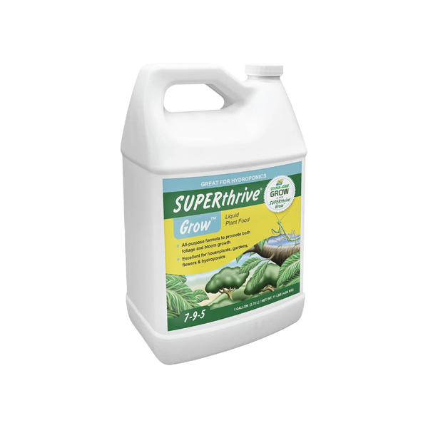 Superthrive Grow liquid plant food container on a white background