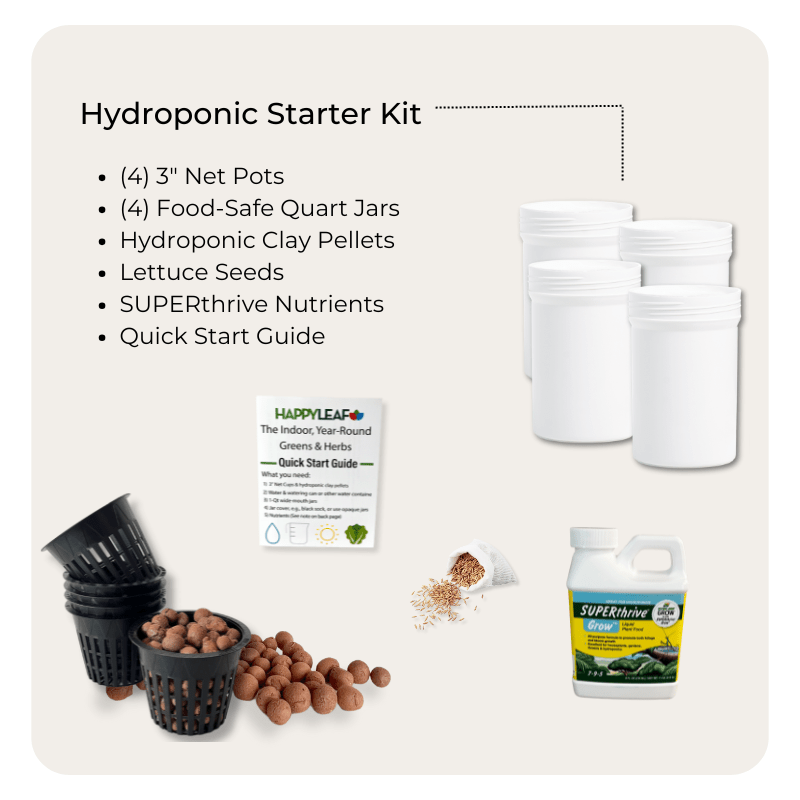 Hydroponic Garden Kit with Full Spectrum Grow Light | The Essentials - Happy Leaf