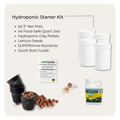Hydroponic Garden Kit with Full Spectrum Grow Light | The Essentials - Happy Leaf